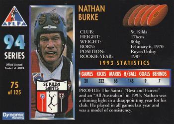 1994 Dynamic AFLPA #75 Nathan Burke Back